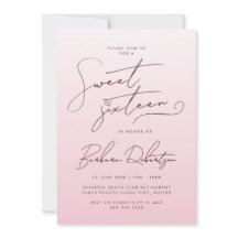 Elegante Roze Roze Verlopende Script Sweet Sixteen