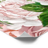 Elegante Roze Roze Waterverf Bloem Bruiloft Feest Poster (Hoek)