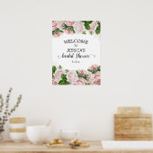 Elegante Roze Roze Waterverf Bloem Bruiloft Feest Poster (Keuken)