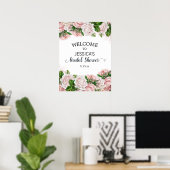 Elegante Roze Roze Waterverf Bloem Bruiloft Feest Poster (Thuiskantoor)