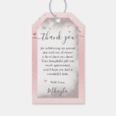 Elegante Roze Roze Zilveren Kroon Dank Je Favoriet Cadeaulabel (Achterkant)