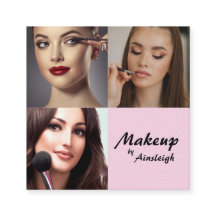 Elegante Roze Roze Zwarte Script 3 Foto Make-up