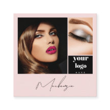 Elegante Roze Roze Zwarte Script 3 Foto Make-up