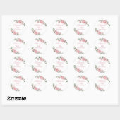 Elegante roze rozen 1e verjaardagsfeest ronde sticker (Vel)