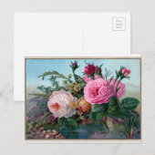 Elegante Roze Rozen Ansichtkaart Briefkaart (Voorkant / Achterkant)