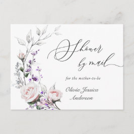 Elegante Roze Rozen Baby Shower Via Mail Briefkaart