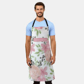 Elegante roze rozen Bloemen gepersonaliseerd Schort (Gedragen)