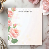 Elegante roze rozen Bloemen gepersonaliseerde naam Notitieblok