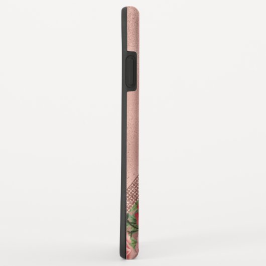 Elegante Roze Rozen Bloemen Monogrammed Case-Mate iPhone Case (Achterkant/rechts)