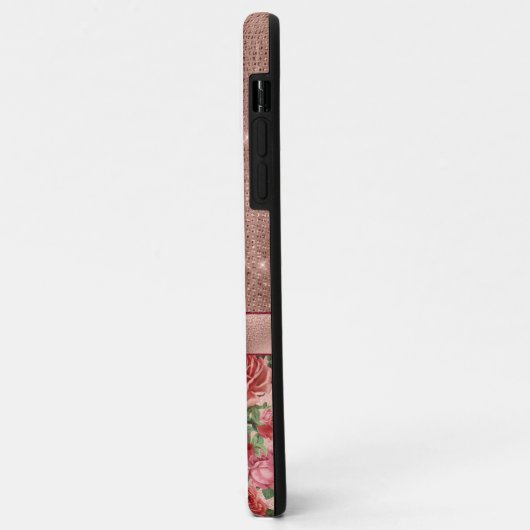 Elegante  Roze Rozen Bloemen Naam Case-Mate iPhone Case (Achterkant/links)