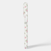 Elegante Roze Rozen Bloemen Patroon Monogram Case-Mate iPhone Case (Achterkant / Links)