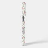 Elegante Roze Rozen Bloemen Patroon Monogram Case-Mate iPhone Case (Achterkant / Rechts)
