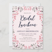 Elegante roze rozen bloemenbruids lunch kaart (Voorkant)