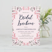 Elegante roze rozen bloemenbruids lunch kaart (Staand voorkant)