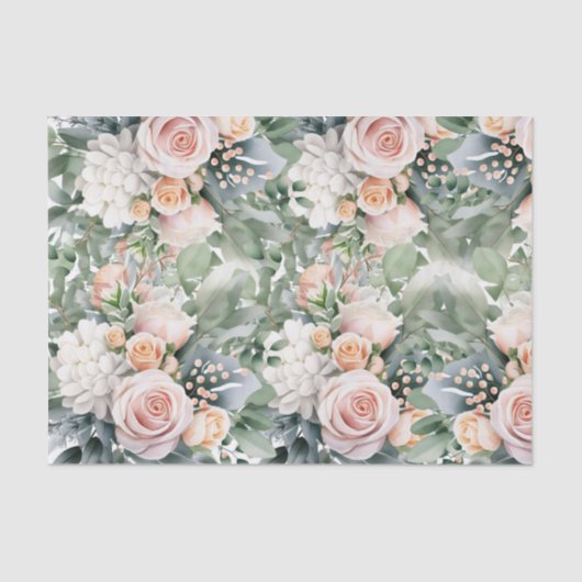 Elegante roze rozen bloemendecoupage papier (Voorkant)