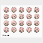Elegante Roze Rozen Bloementuin Ronde Sticker (Vel)