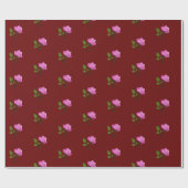 Elegante roze rozen bloemig cadeaupapier (Vlak)