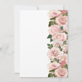 Elegante Roze Rozen Bloemige Bruiloft Kaart (Achterkant)