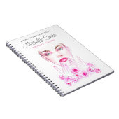 Elegante Roze Rozen Bloemige Waterverf Schoonheids Notitieboek (Rechterzijde)