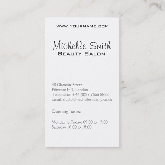 Elegante Roze Rozen Bloemige Waterverf Schoonheids Visitekaartje (Achterkant)