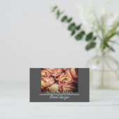 Elegante Roze Rozen Bloemist of Bloemenontwerper Visitekaartje (Staand voorkant)