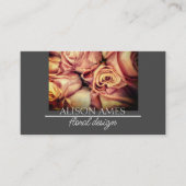 Elegante Roze Rozen Bloemist of Bloemenontwerper Visitekaartje (Voorkant)