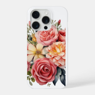 Elegante Roze Rozen Bloemstuk Aquarel iPhone 15 Pro Case
