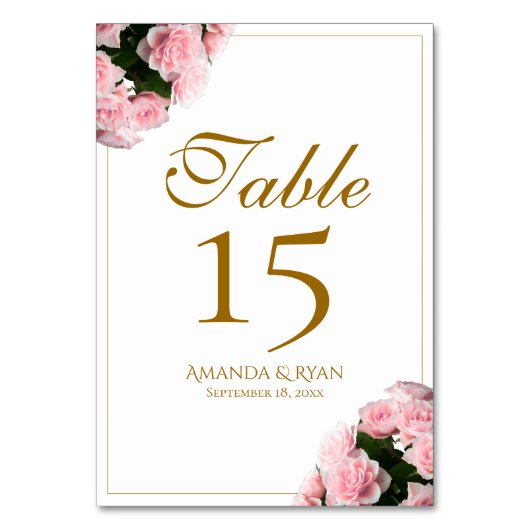 Elegante roze rozen boeket bloemen bloemenbruiloft kaart (Voorkant)