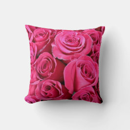 Elegante Roze Rozen Boeket Worp Kussen
