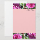 Elegante Roze Rozen Briefpapier (Voorkant / Achterkant)
