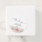 Elegante roze rozen bruidsdouche bedankje bedankjes labels (In situ)