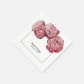 Elegante Roze Rozen Bruiloft  Servet (Hoek)