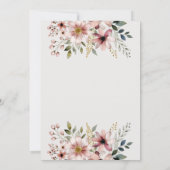 Elegante Roze Rozen Bruiloft Uitnodiging (Achterkant)