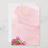 Elegante Roze Rozen Bruiloft Uitnodiging (Achterkant)