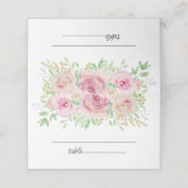 Elegante Roze Rozen Bruiloftsborrel Plaatskaartje (Buitenkant ongevouwen)