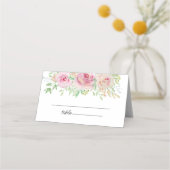 Elegante Roze Rozen Bruiloftsborrel Plaatskaartje (Voorkant)
