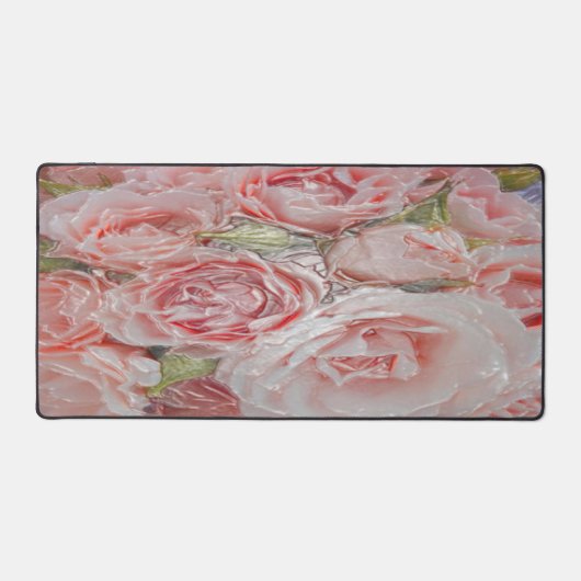 Elegante Roze Rozen - Bureaumat (Voorkant)