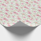 Elegante Roze Rozen Cadeaupapier (Hoek)