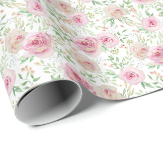 Elegante Roze Rozen Cadeaupapier