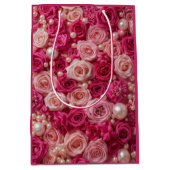 Elegante Roze Rozen Cadeautas (Voorkant)