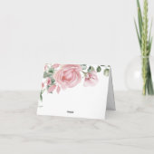 Elegante Roze Rozen Dank Je Bedankkaart (Achterkant)