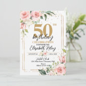 Elegante roze rozen elke verjaardag kaart (Staand voorkant)