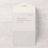 Elegante Roze Rozen en Gouden Geometrische Cirkel  All In One Uitnodiging (Buitenkant)