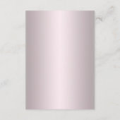 Elegante roze rozen en parels bruiloft details informatiekaartje (Achterkant)