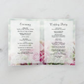 Elegante roze rozen en pioenrozen bruiloft programma (Binnen)