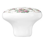 Elegante  Roze Rozen en Swags Keramische Knop (Zijkant)