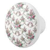 Elegante  Roze Rozen en Swags Keramische Knop (Rechts)