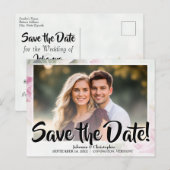 Elegante Roze Rozen Foto Save the Date Bruiloft Briefkaart (Voorkant / Achterkant)
