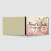 Elegante roze rozen gepersonaliseerde zomerbruilof gastenboek (Volledig)