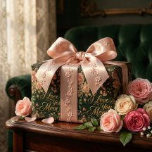 Elegante Roze Rozen & Goud Ik Hou van Jou Mama